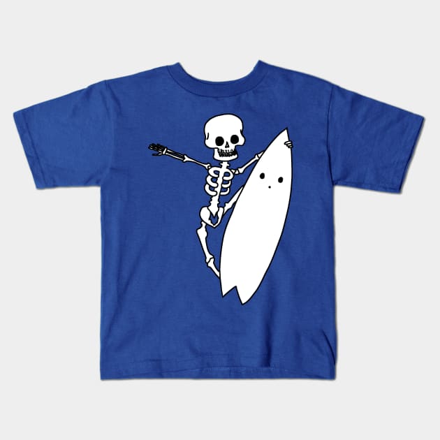 Skull Surfer Kids T-Shirt by dankdesigns